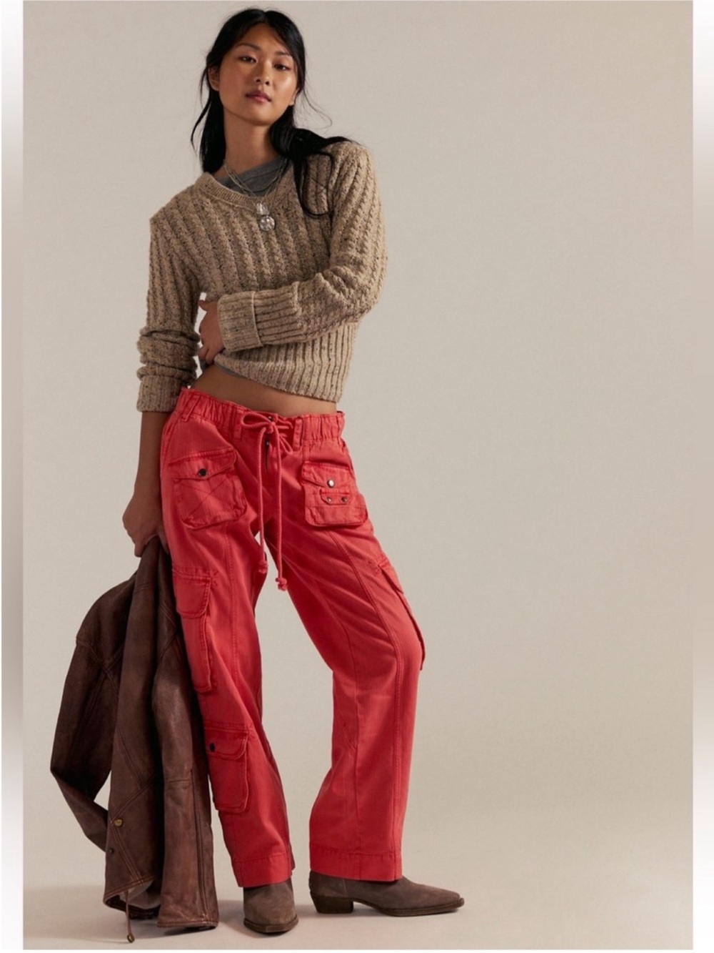 We The Free By Free People:Tahiti Pull-On Cargo Pant|Paprika|NWT